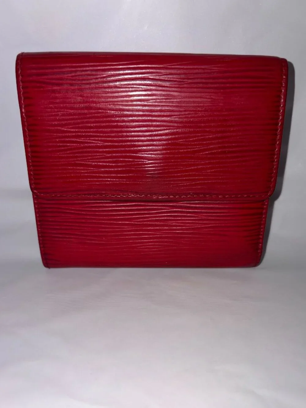 Red Epi Leather LV/Louis Vuitton Wallet March 1995. COA included